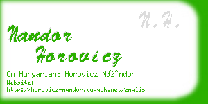 nandor horovicz business card